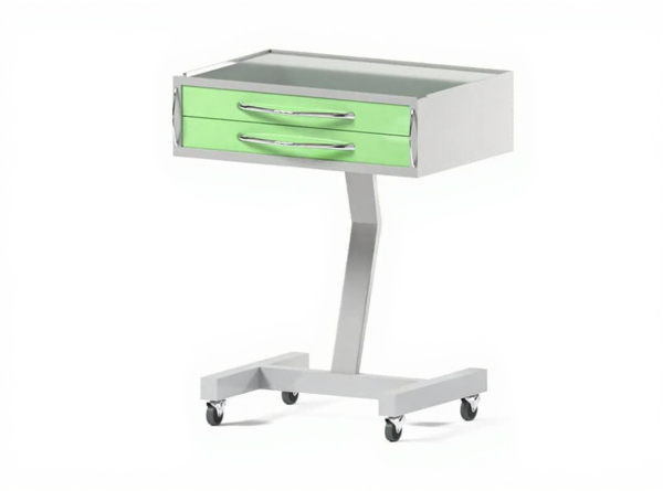 Столик передвижной Артинокс AR-32.1 (белый RAL 9003, фасад - бело-зеленый RAL 6019)