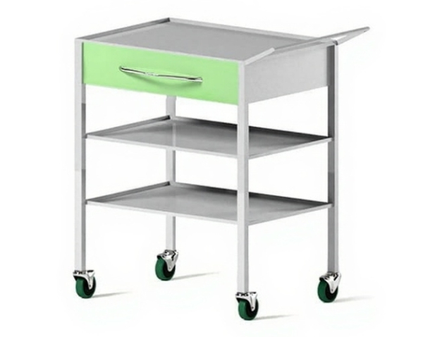 Столик манипуляционный Артинокс AR-H27 (белый RAL 9003, фасад - бело-зеленый RAL 6019)