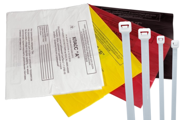 Пакет со стяжкой одноразовый для отходов (500*600) (класса В "МедКом" красный СЧЕТА ВЫСТАВЛЯТЬ ПО АРТ.04582)