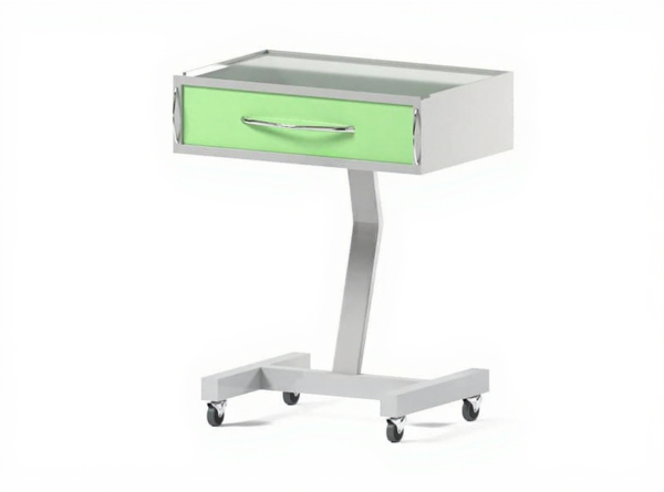 Столик передвижной Артинокс AR-31.1 (белый RAL 9003, фасад - бело-зеленый RAL 6019)