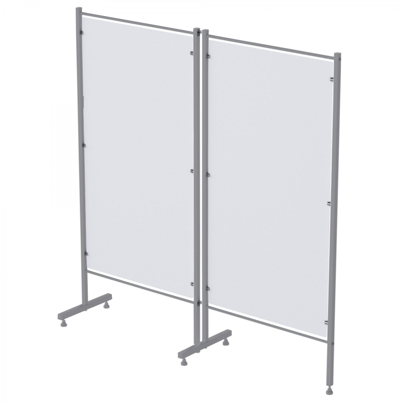 Ширма медицинская двухсекционная МСК-25303П-01 без колес (нержавеющая сталь)