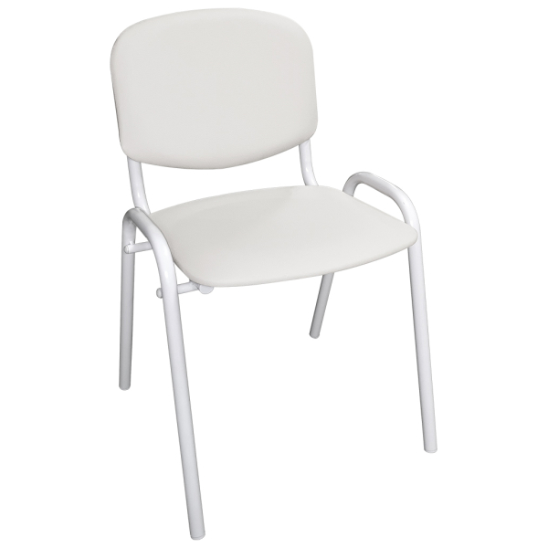 Стул медицинский М36 (каркас белый, кож.зам. белый)
