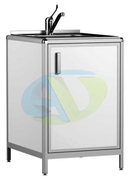 Стол лабораторный с мойкой АСК СЛМ.01.00  (пластик белый)