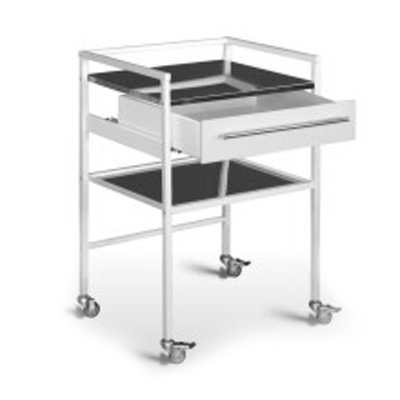 Стол медицинский передвижной СММП-08-Я-ФП один ящик, полка (03-6, столешница нерж/1ящик/полка нерж.)