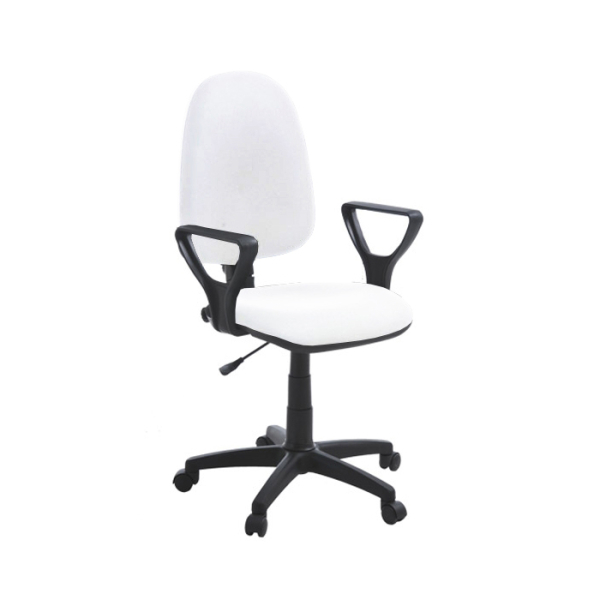 Кресло для персонала СТ-2 (кож.зам.белый)