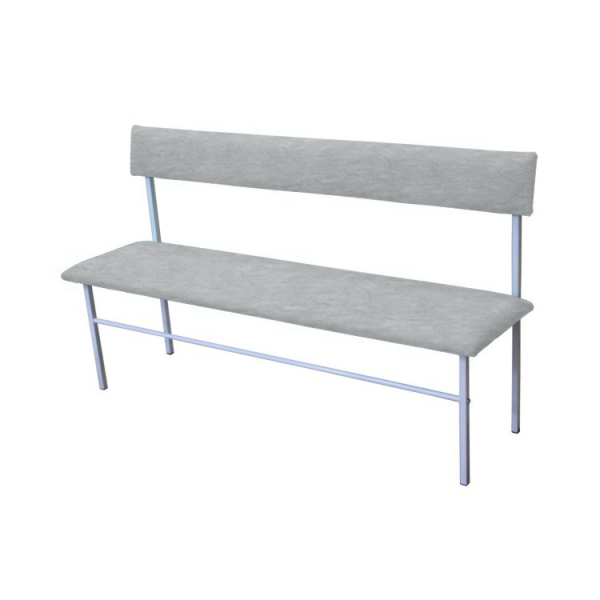 Банкетка со спинкой БМС-Горское (кож.зам. белый мрамор (отечеств.))