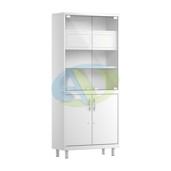 Шкаф медицинский АСК ШМС.02.01 (модель 2) с трейзером (белый)