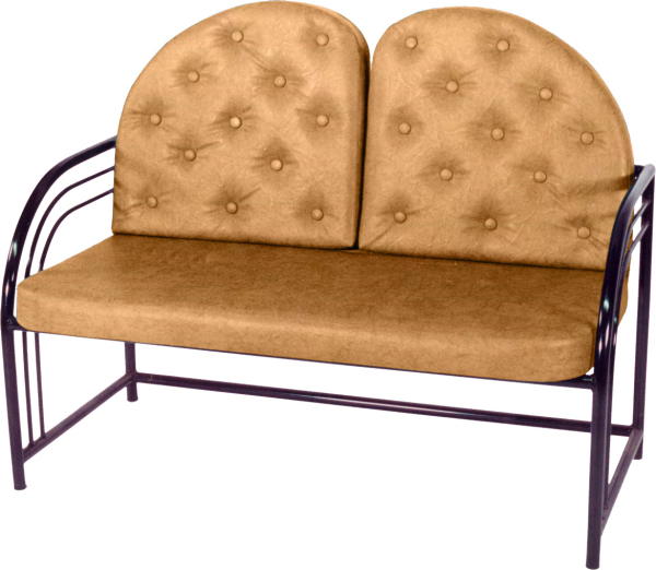 Диван двухместный М117 (белый каркас, кож.зам. ц45 т4763 бежевый)