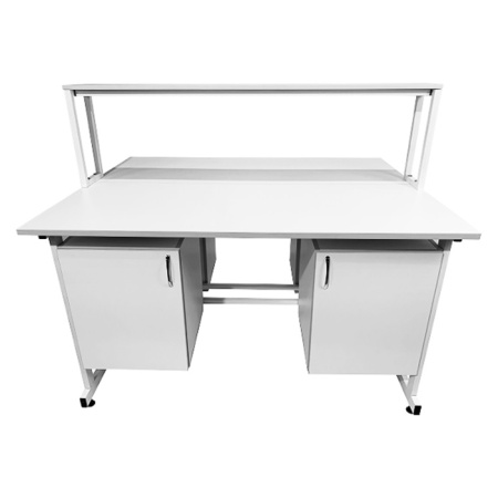 Стол лабораторный островной Сло 22.010 с надстройкой