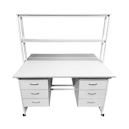 Стол лабораторный островной Сло 22.017 с надстройкой