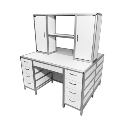 Стол лабораторный островной MED 11.005al с надстройкой