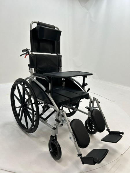 Кресло-коляска с высокой спинкой и санитарным оснащением МЕТ МК-620 (PARTNER WC)