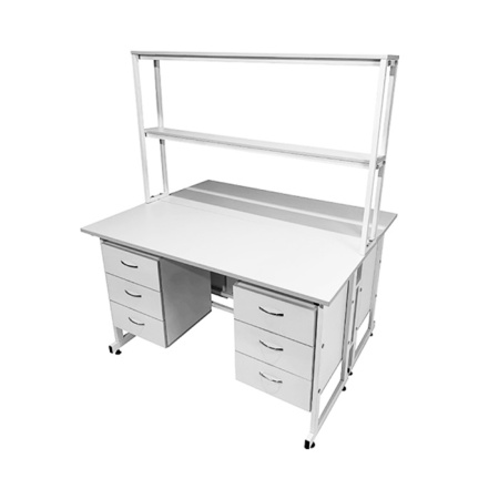 Стол лабораторный островной Сло 22.017 с надстройкой