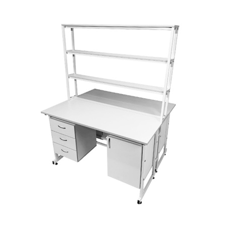 Стол лабораторный островной Сло 22.024 с надстройкой