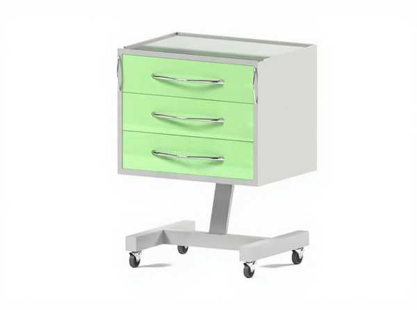 Столик передвижной Артинокс AR-33.1 (белый RAL 9003, фасад - бело-зеленый RAL 6019)