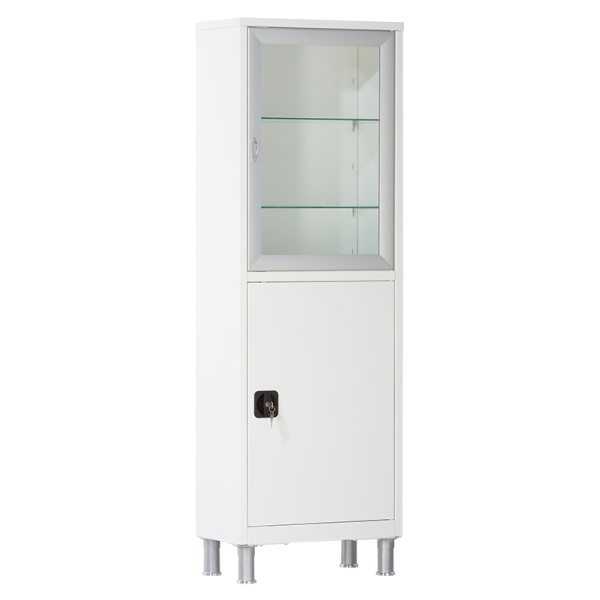 Шкаф медицинский одностворчатый с ригельным замком МСК - 646.12