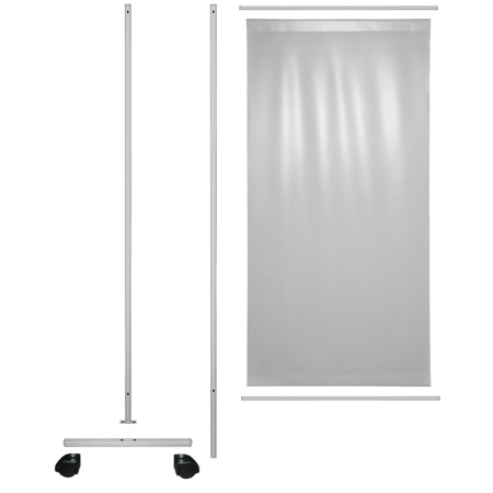 Ширма медицинская односекционная М 171/1 на колесах (ткань)