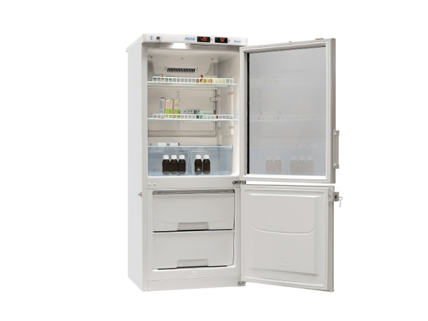 Холодильник лабораторный ХЛ-250 ПОЗИС с тонированной стеклянной и металлической дверью