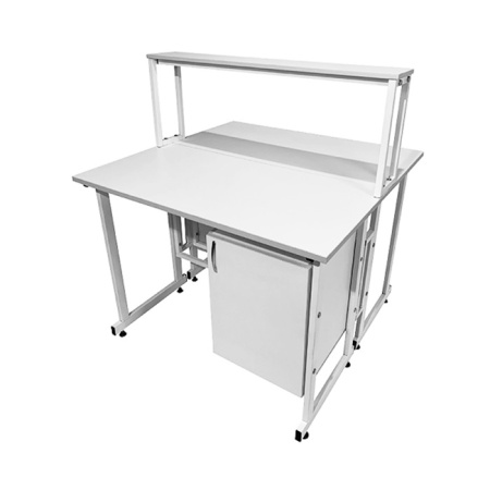 Стол лабораторный островной Сло 22.008 с надстройкой