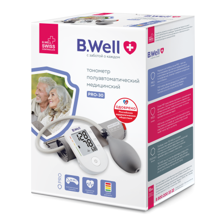 Тонометр полуавтоматический B.WELL PRO-30