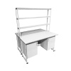 Стол лабораторный островной Сло 22.022 с надстройкой