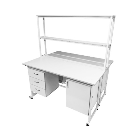 Стол лабораторный островной Сло 22.018 с надстройкой