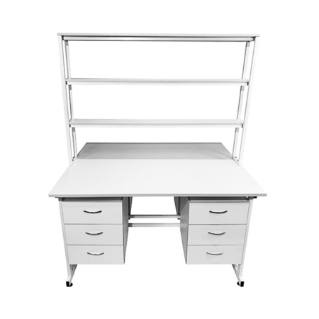 Стол лабораторный островной Сло 22.023 с надстройкой