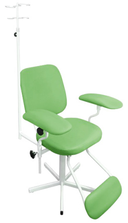 Кресло медицинское для лечебных учреждений М101-08 (штатив, белый каркас, кож.зам. DPSV фисташка)