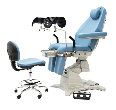 Кресло гинекологическое MET GK 02 в комплекте со стулом врача (голубой)